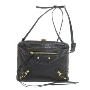 BALENCIAGA Black Leather Shoulder Bag